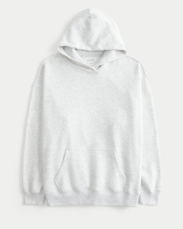 Hollister Feel Good Fleece Oversized Hoodie, Light Heather Grey view 1