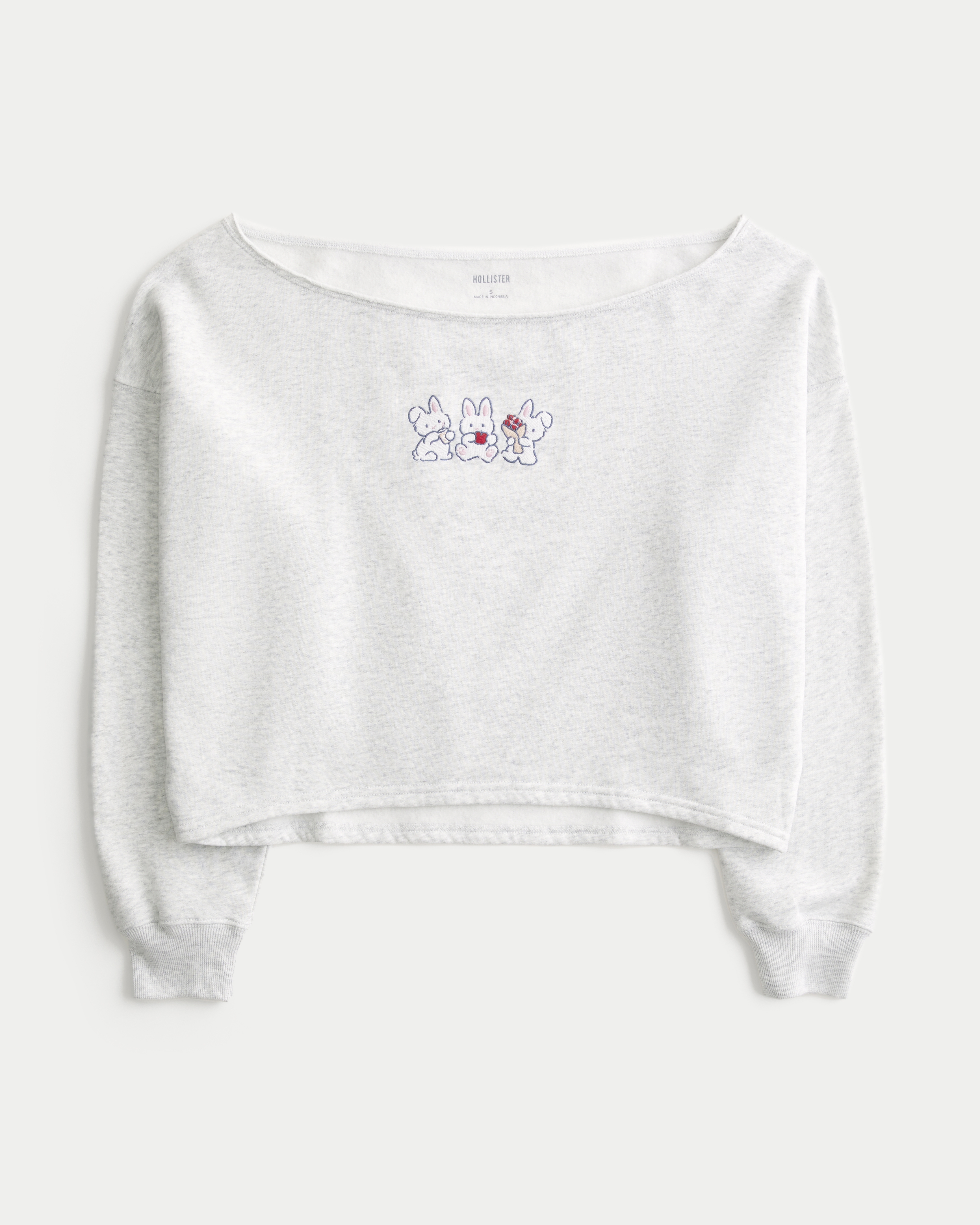 Easy Graphic Double Off-the-Shoulder Sweatshirt