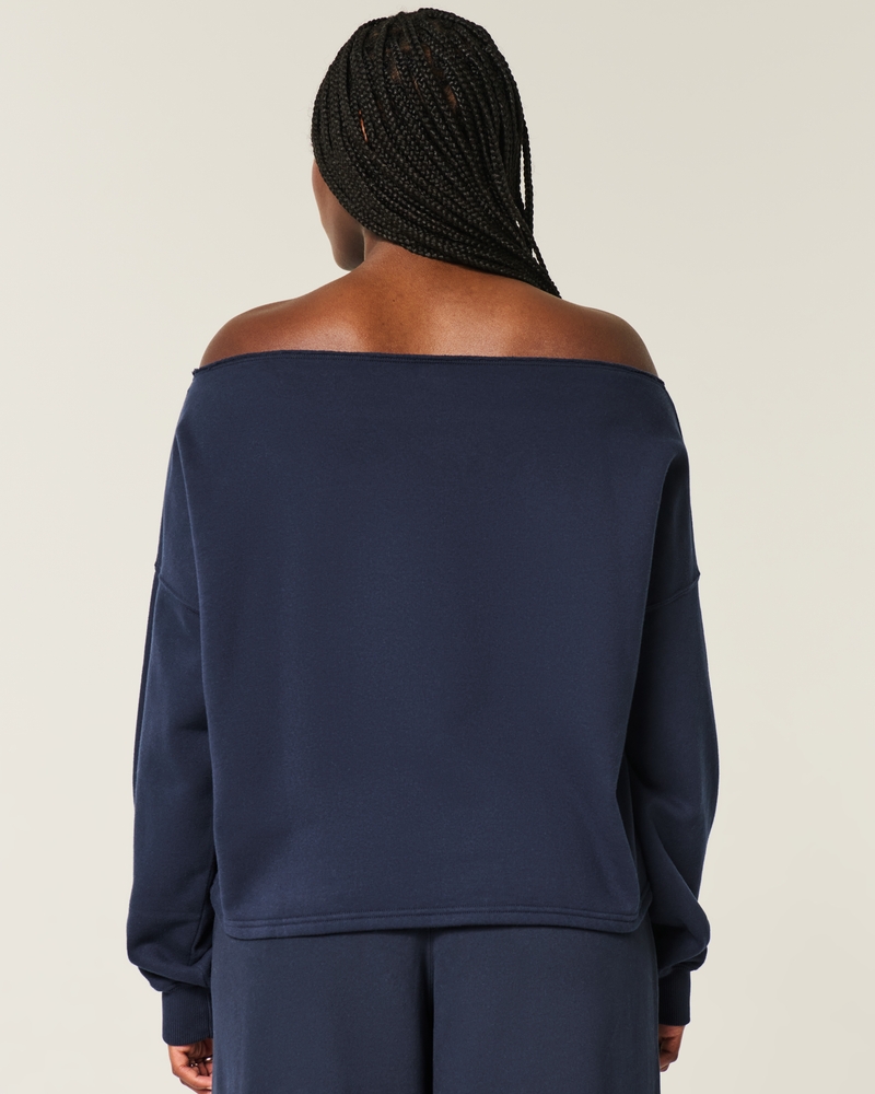Easy Graphic Double Off-the-Shoulder Sweatshirt