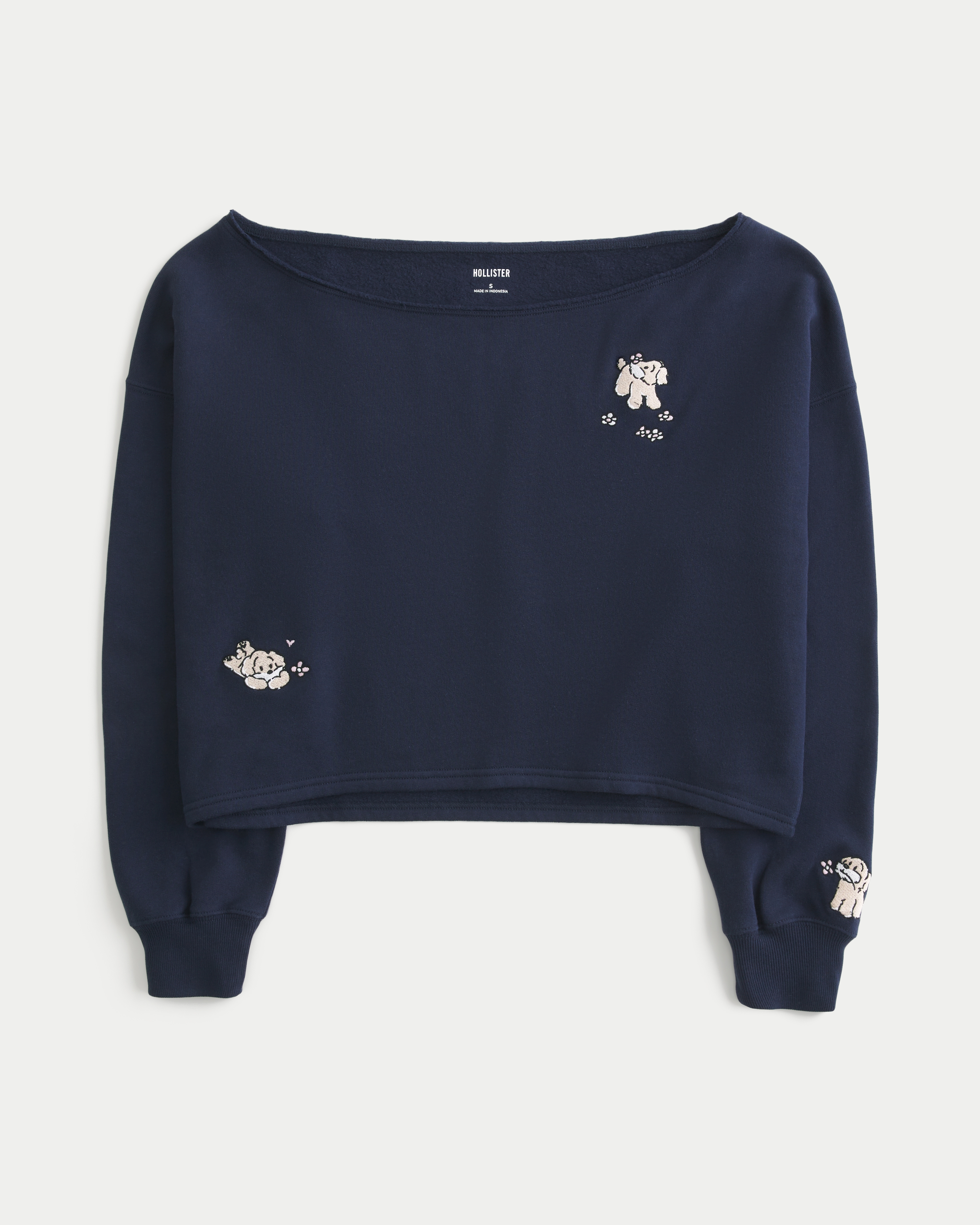 Easy Graphic Double Off-the-Shoulder Sweatshirt