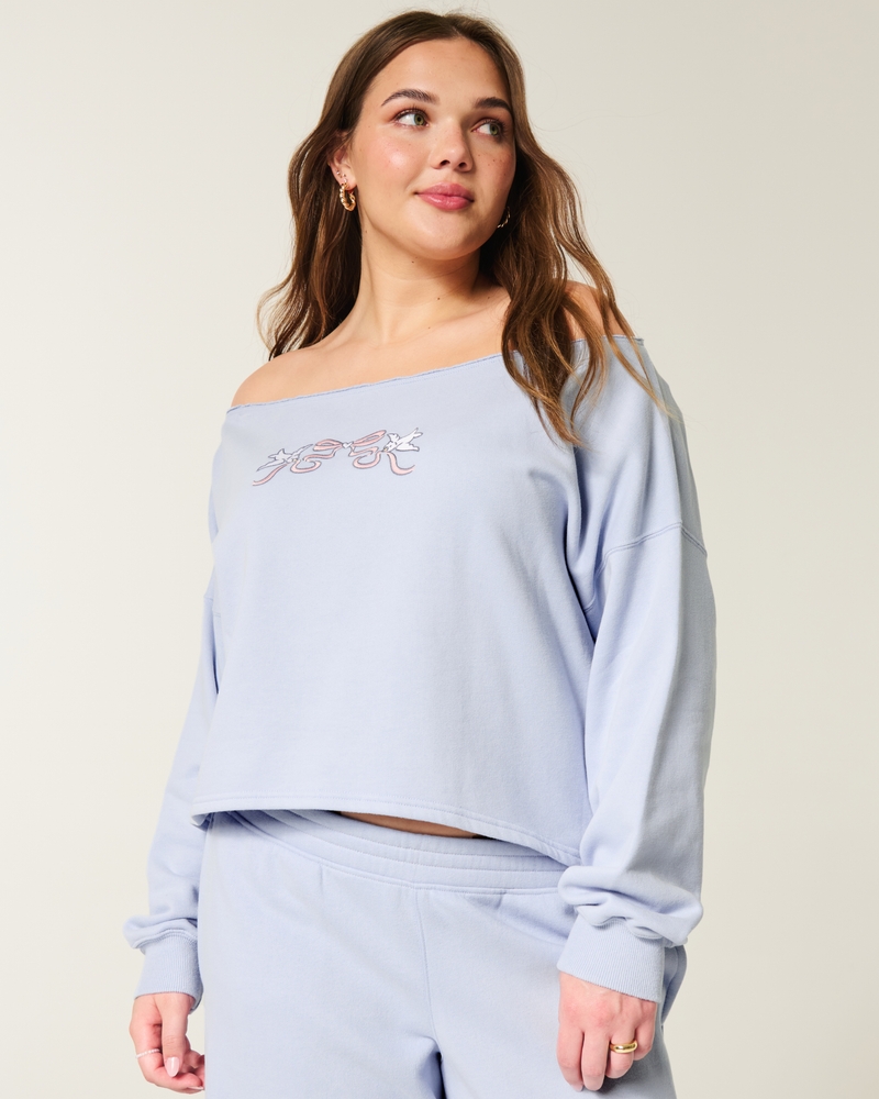 Easy Double Off-the-Shoulder Sweatshirt