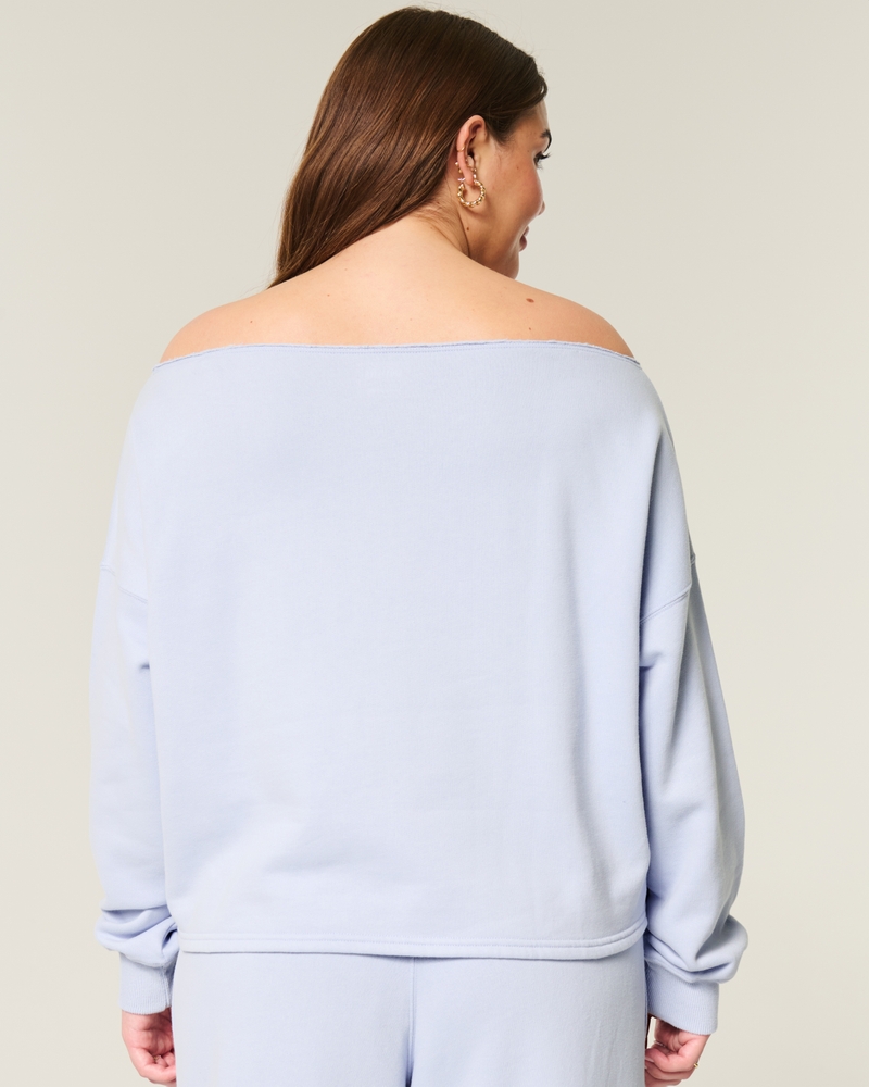 Easy Graphic Double Off-the-Shoulder Sweatshirt