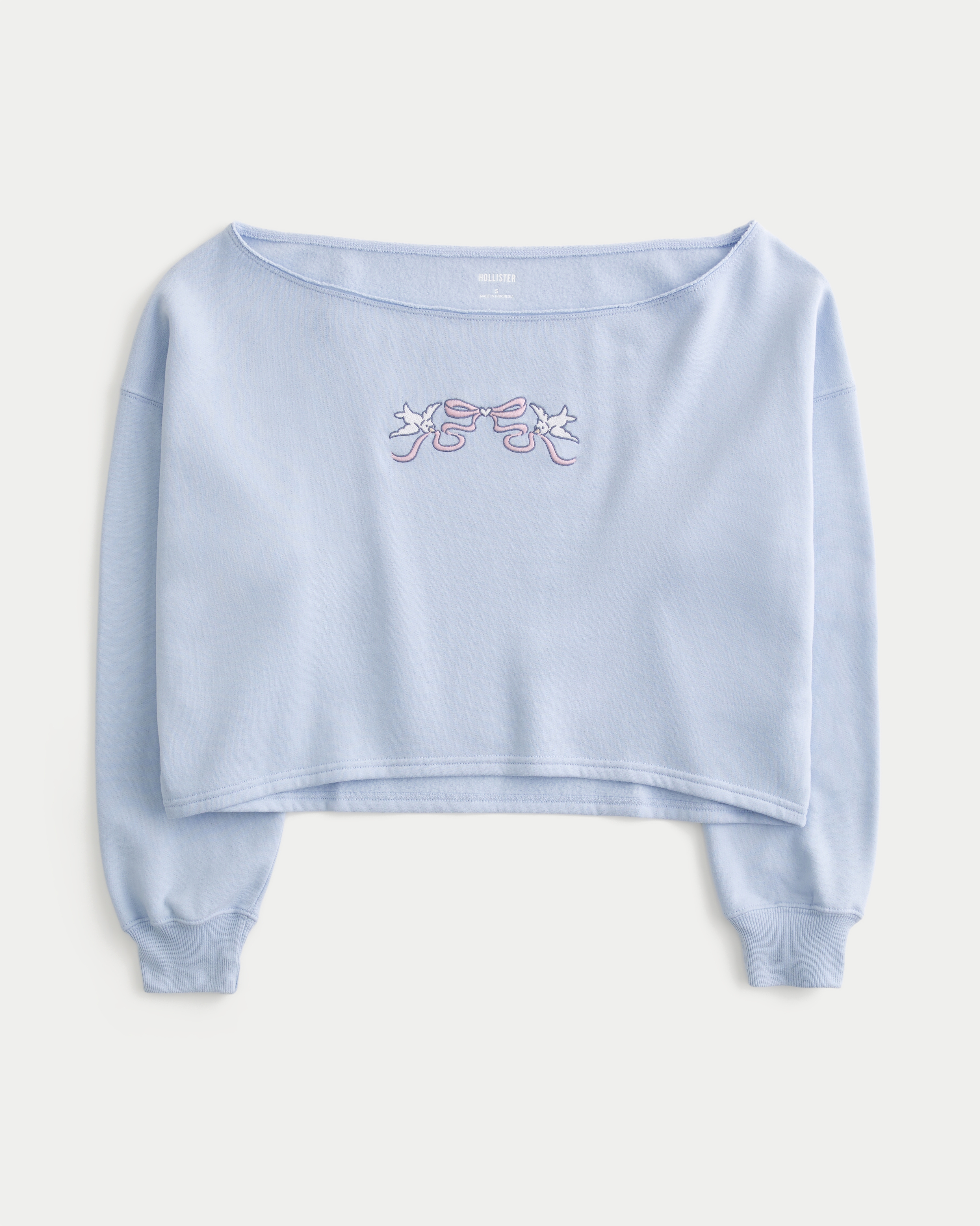 Easy Graphic Double Off-the-Shoulder Sweatshirt