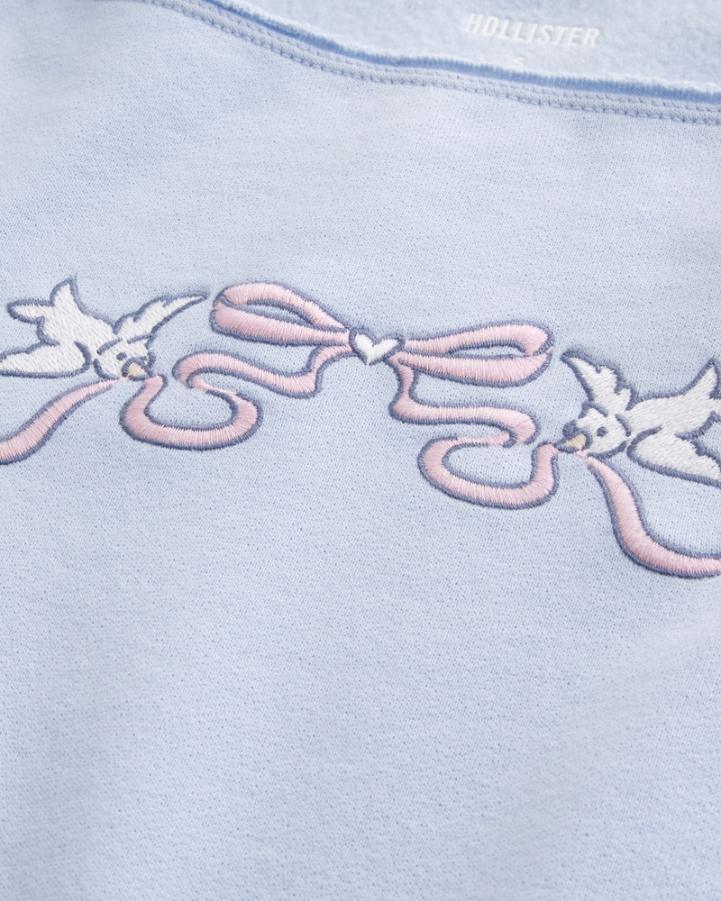 Easy Graphic Double Off-the-Shoulder Sweatshirt