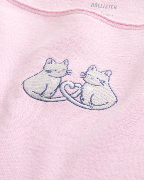 Easy Graphic Double Off-the-Shoulder Sweatshirt