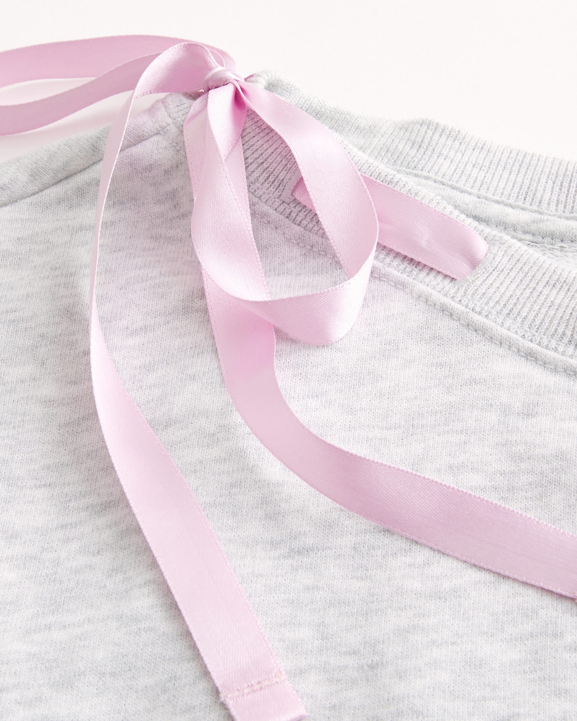 Off-the-Shoulder Tie Sweatshirt