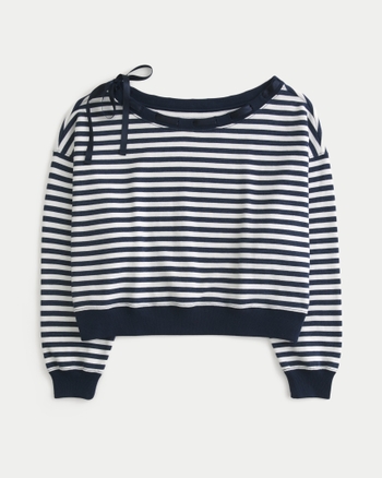 Hollister Off-the-Shoulder Tie Sweatshirt