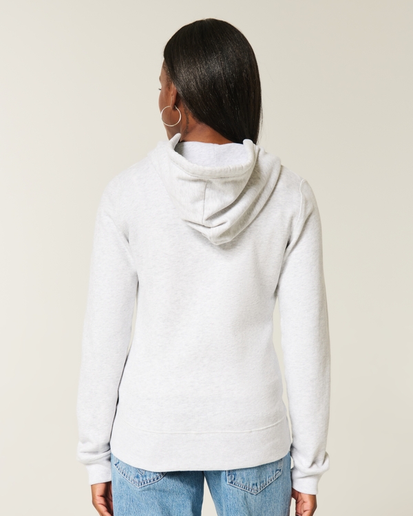 2001 Graphic Zip-Up Hoodie, Light Heather Grey view 2