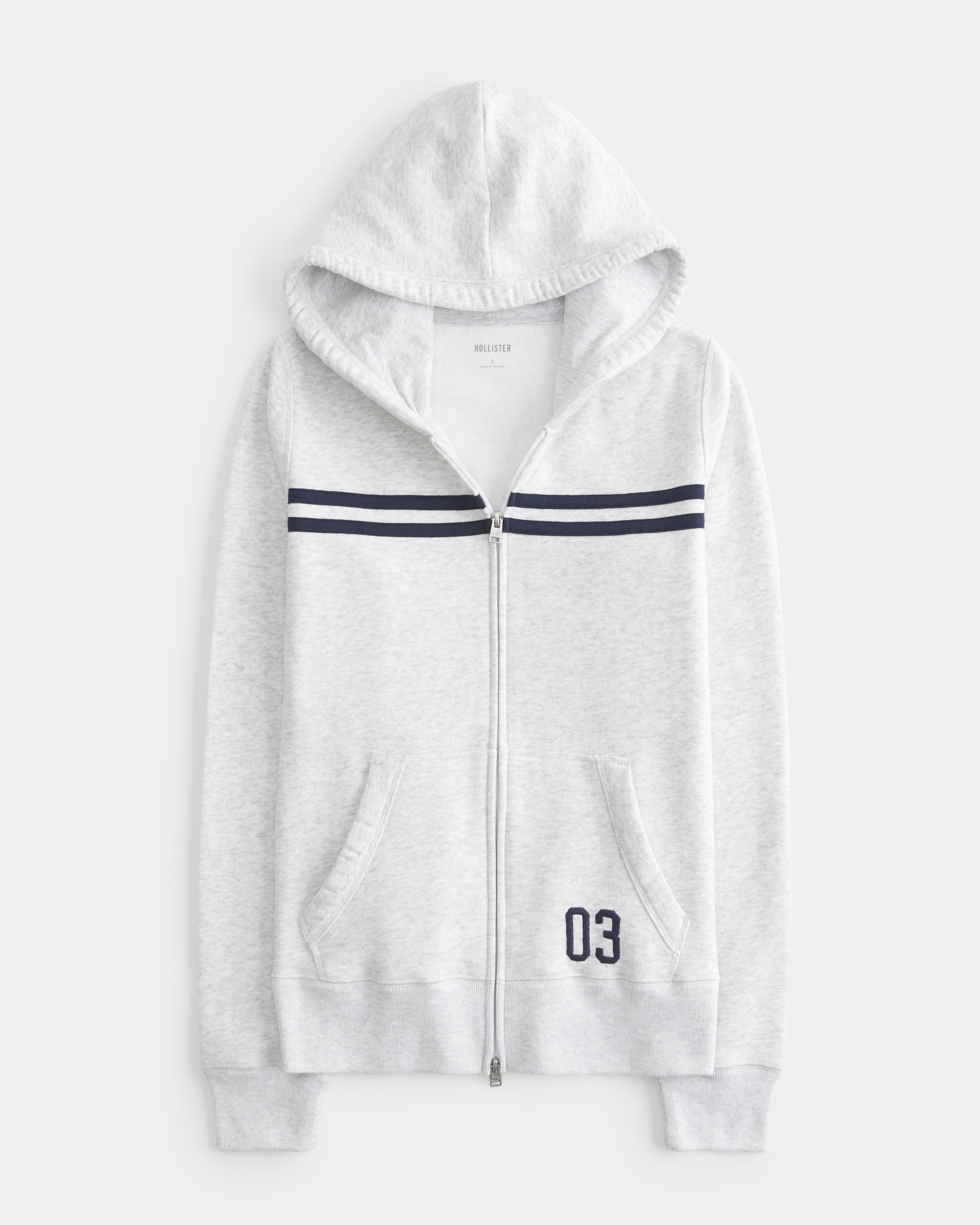 Slim Striped Zip-Up Hoodie