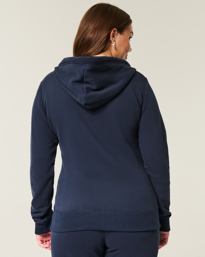 Striped 1998 Graphic Zip-Up Hoodie