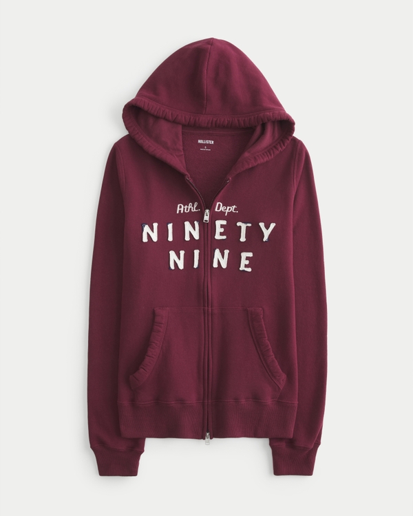 Slim 99 Graphic Zip-Up Hoodie, Mulberry view 1