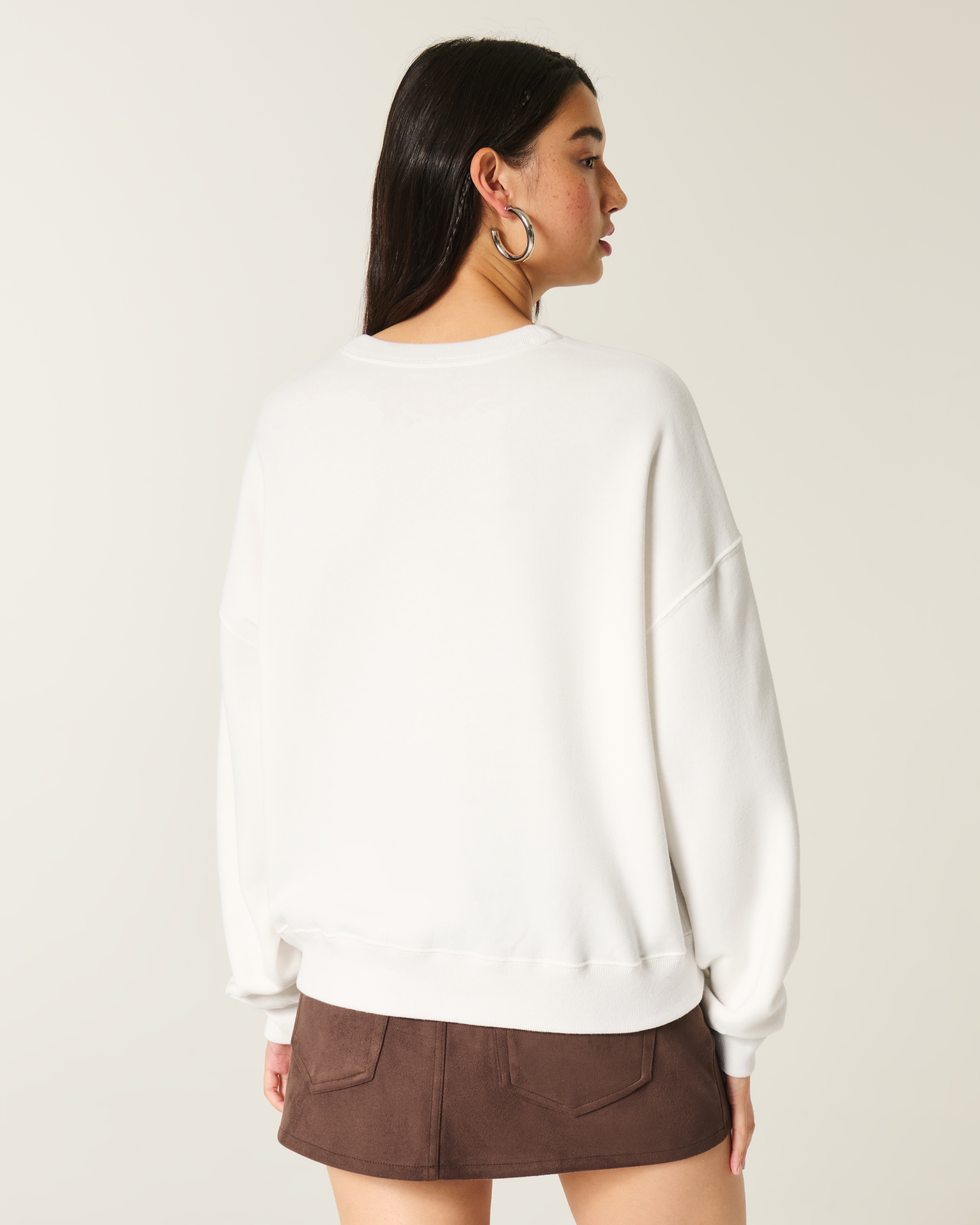 Easy New York Guitar Studded Graphic Crew Sweatshirt