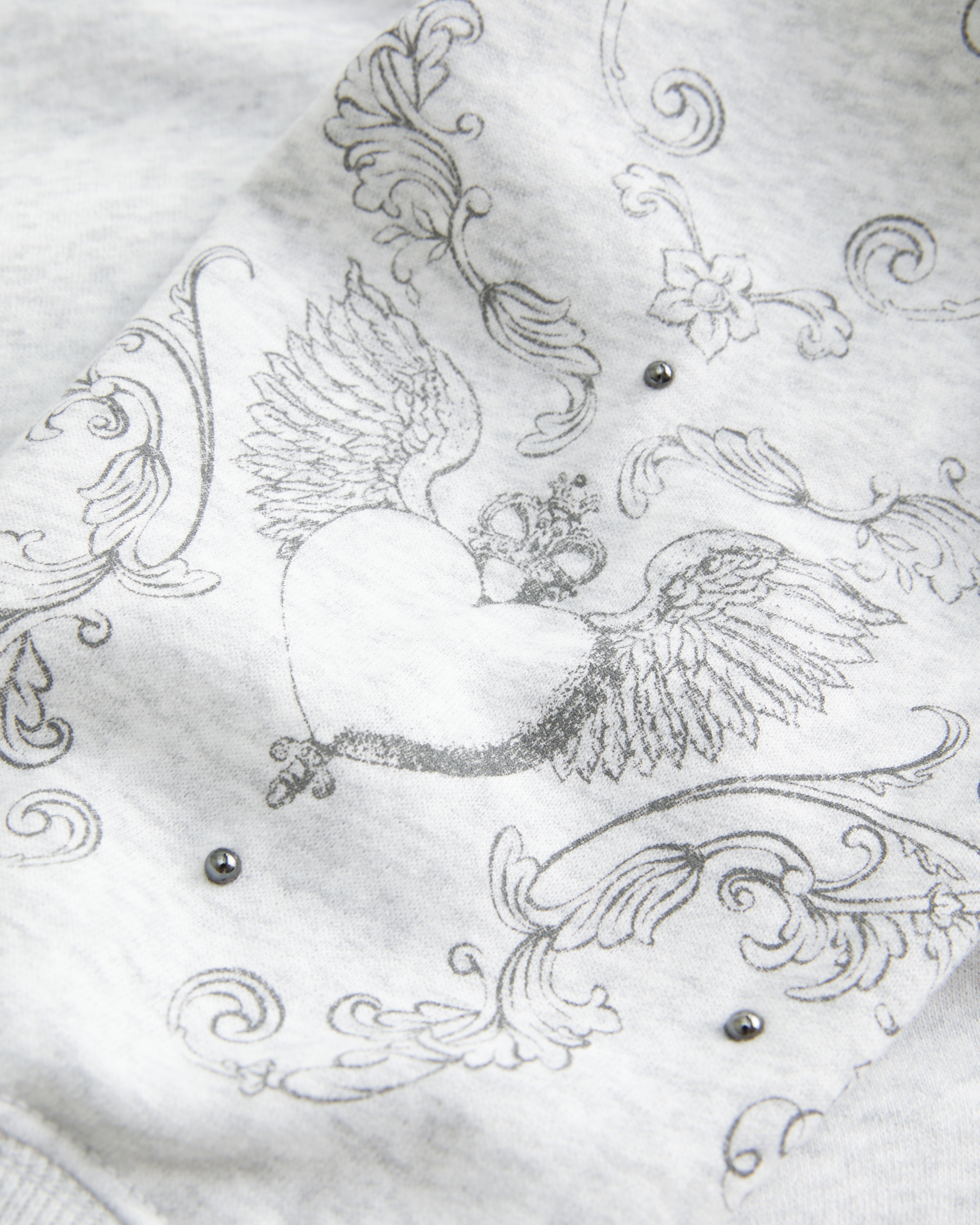 Easy Studded Graphic Crew Sweatshirt