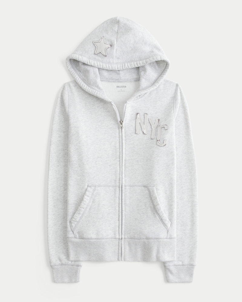 NYC Graphic Zip-Up Hoodie