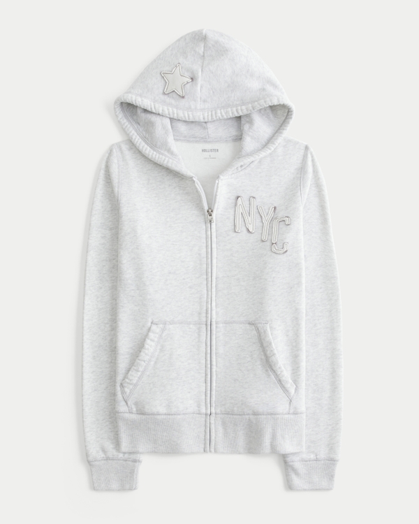 Women's Rose Graphic Zip-Up Hoodie | Women's Tops | HollisterCo.com