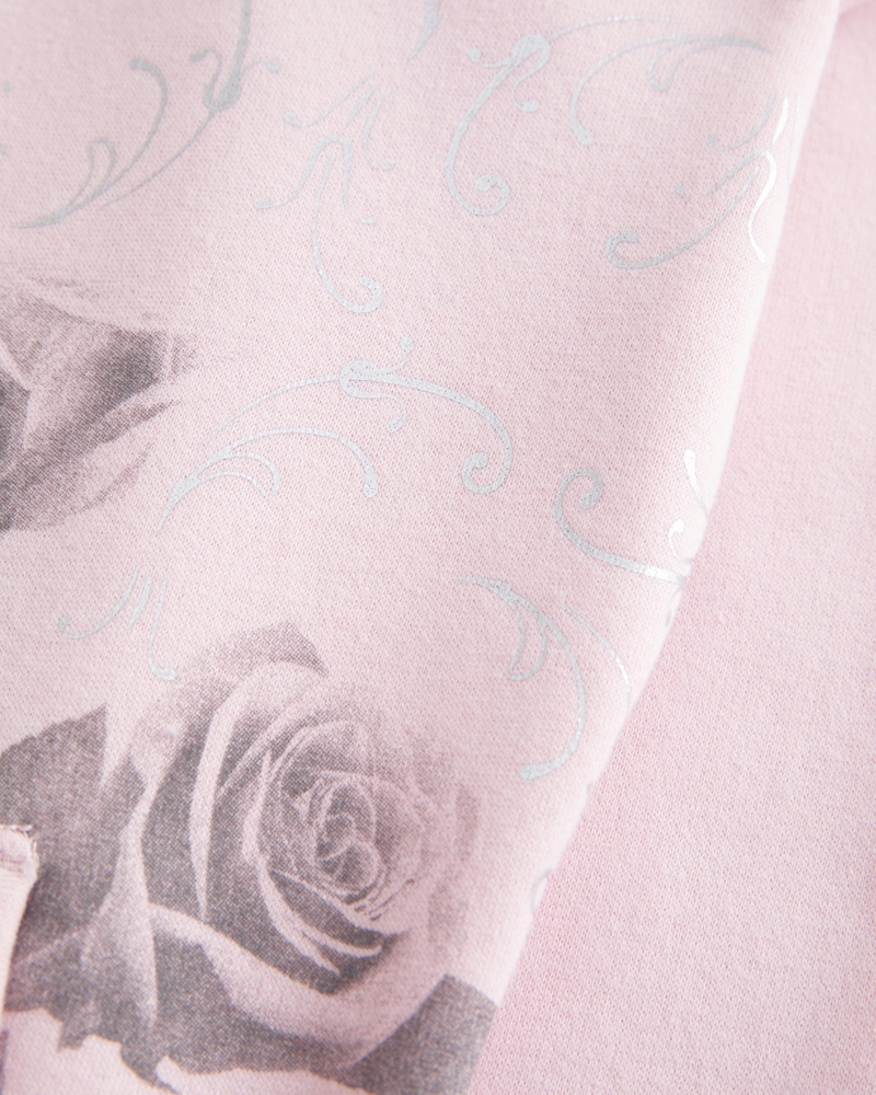 Rose Graphic Zip-Up Hoodie