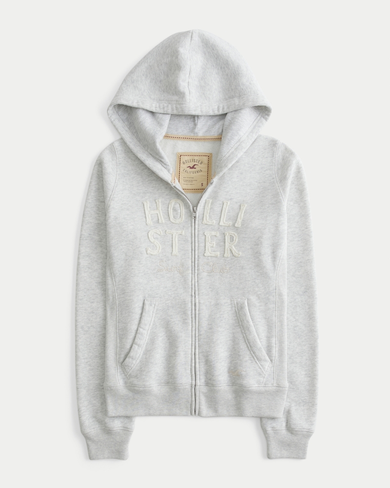 Sudadera con capucha, cremallera completa y estampa del logo