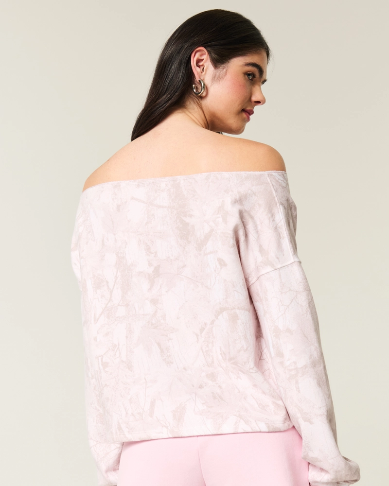 Easy Off-the-Shoulder Camo Sweatshirt