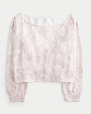 Canada Love Pattern Print Women Off Shoulder Sweatshirt