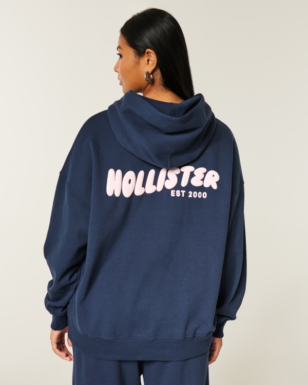 Hollister Feel Good Oversized Logo Graphic Hoodie