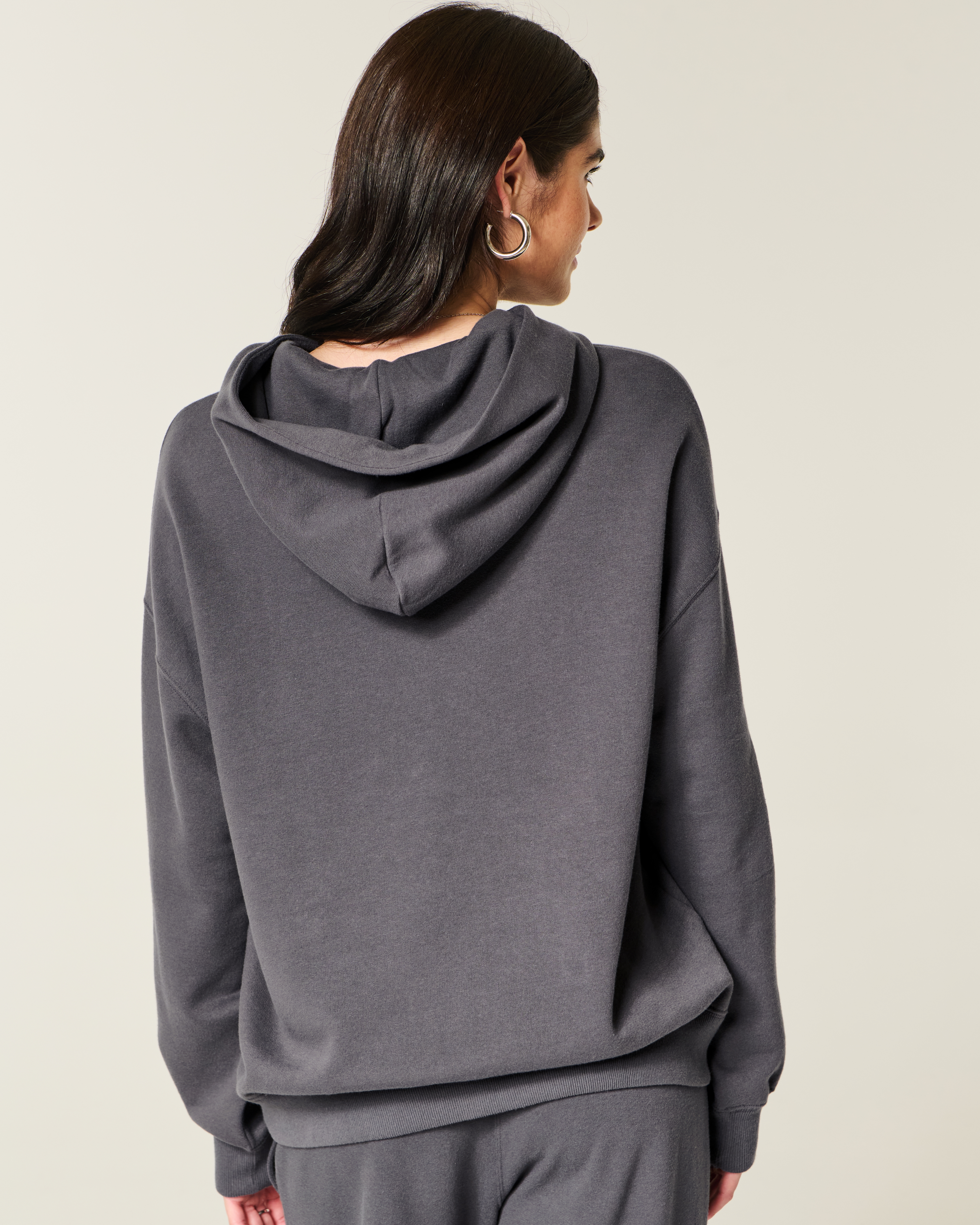 Hollister Feel Good Oversized Sparkle Logo Graphic Hoodie