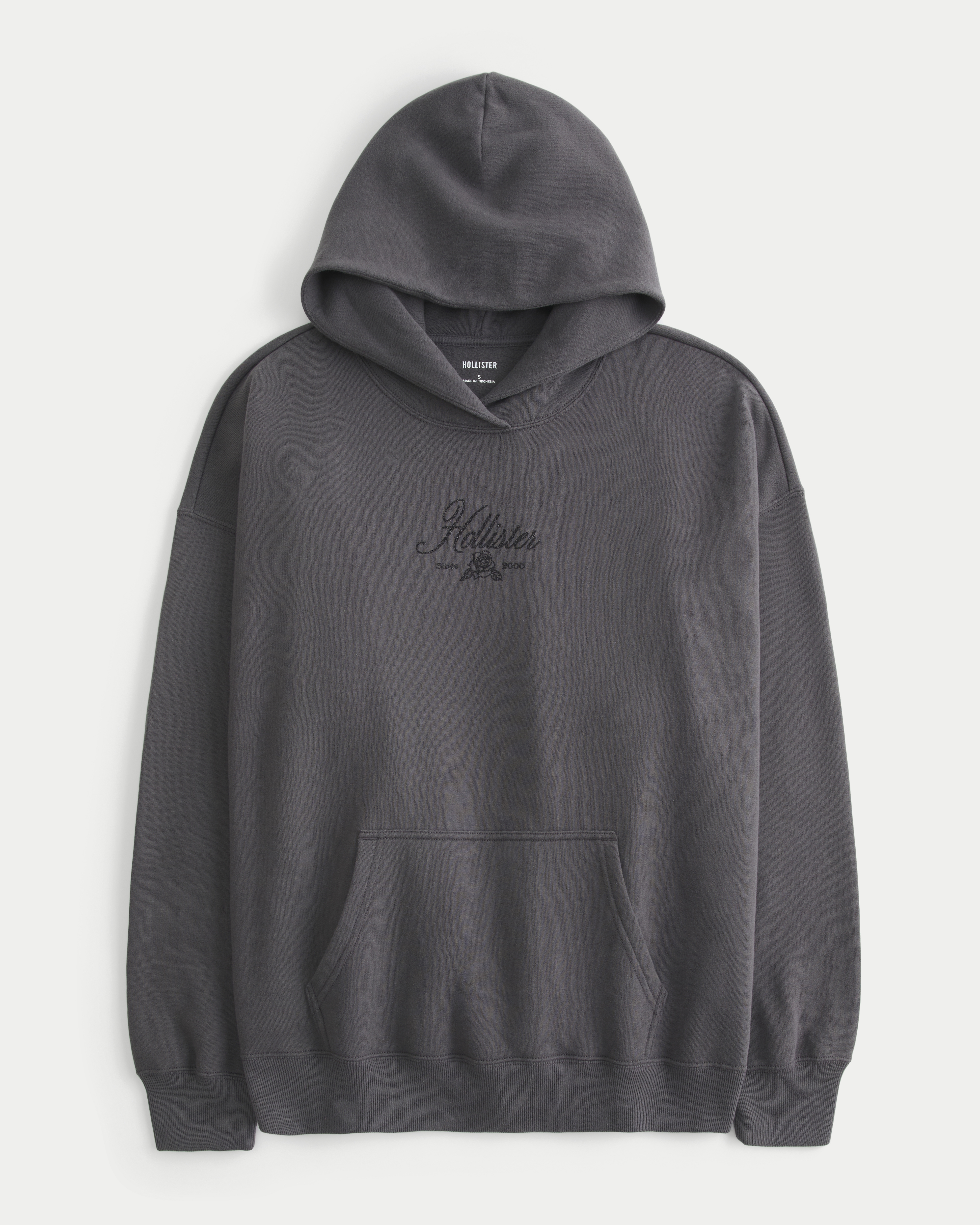Hollister Feel Good Oversized Sparkle Logo Graphic Hoodie