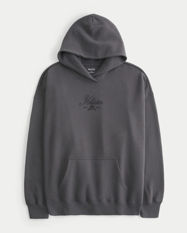 Oversized Sparkle Logo Graphic Hoodie