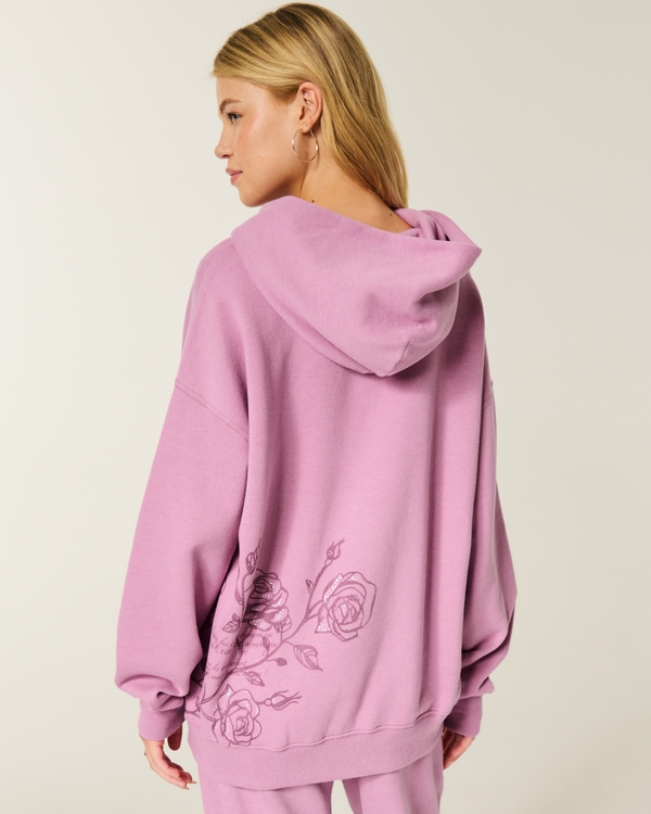 Oversized Sparkle Logo Graphic Hoodie