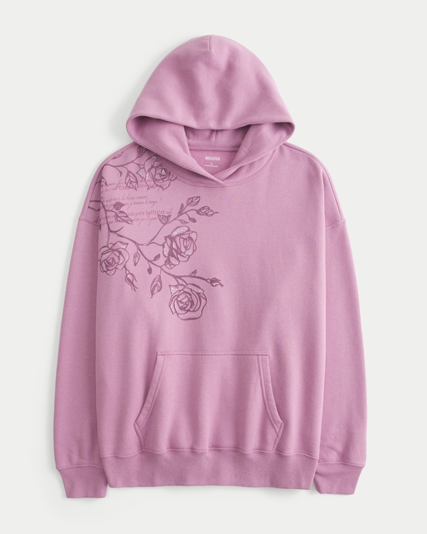 Oversized Sparkle Logo Graphic Hoodie