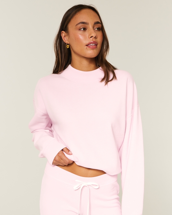 Oversized Mock-Neck Sweatshirt, Light Lilac view 1