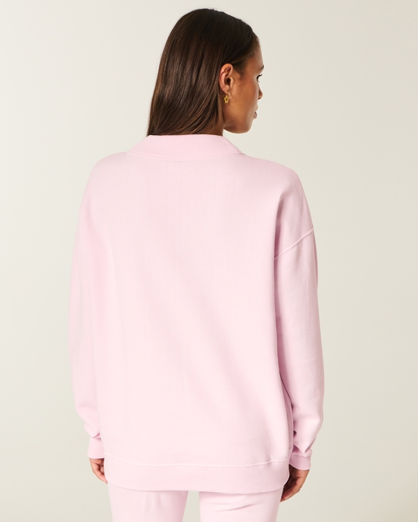 Oversized Mock-Neck Sweatshirt, Light Lilac view 2