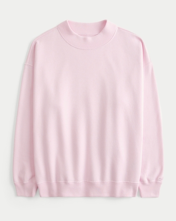 MERRY Mock Neck Oversized Sweatshirt in Heather Grey main image 1