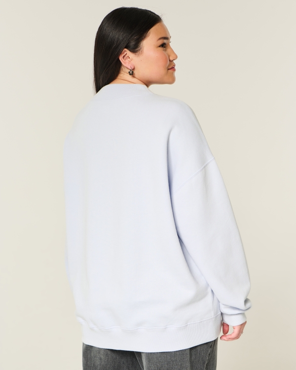 Oversized Mock-Neck Sweatshirt, Ice Blue view 2