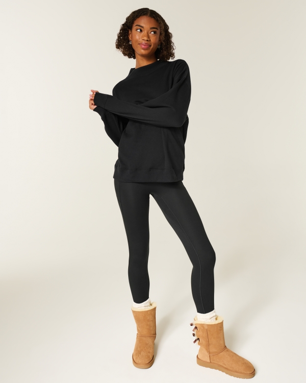 Oversized Mock-Neck Sweatshirt, Black view 2