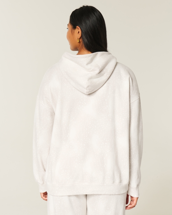 Oversized Doe Print Hoodie, Cloud White Dot view 2