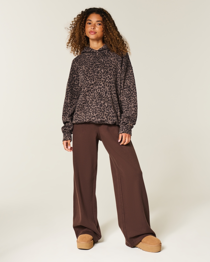 Oversized Leopard Print Hoodie