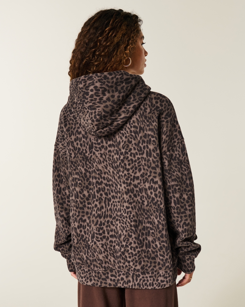 Oversized Leopard Print Hoodie