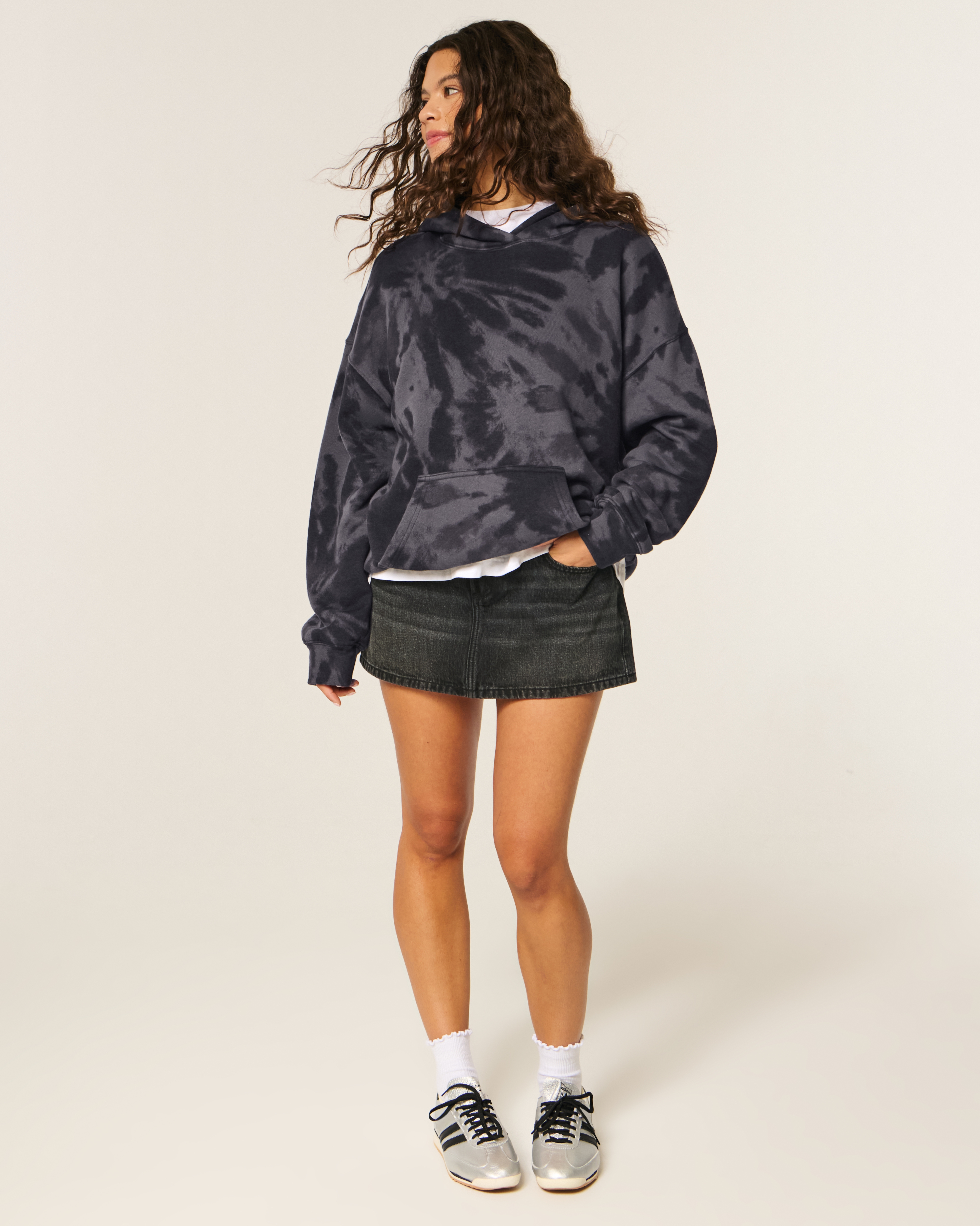 Oversized Tie-Dye Print Hoodie