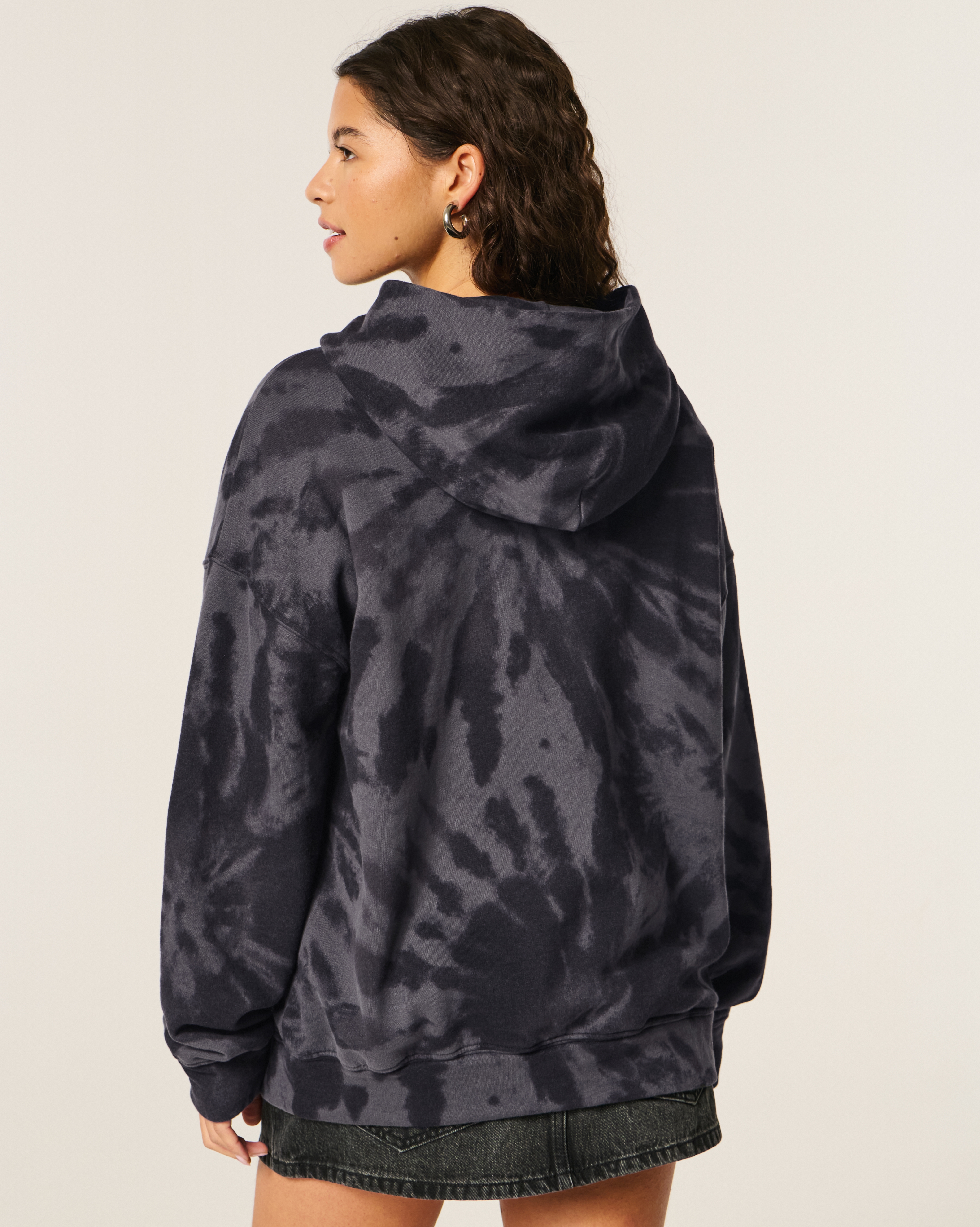 Oversized Tie-Dye Print Hoodie