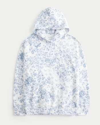 Women's Oversized Zip-Up Floral Pattern Hoodie | Women's Tops | HollisterCo.com