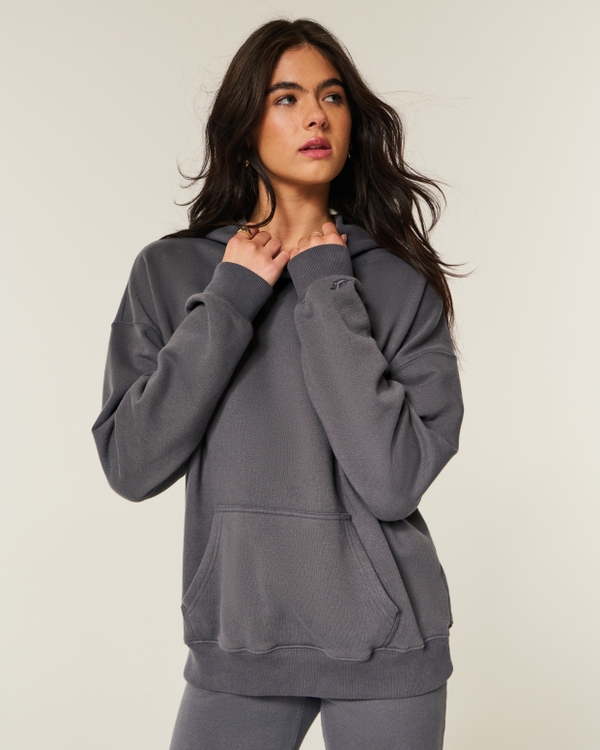 Oversized Hoodie, Charcoal Grey view 1