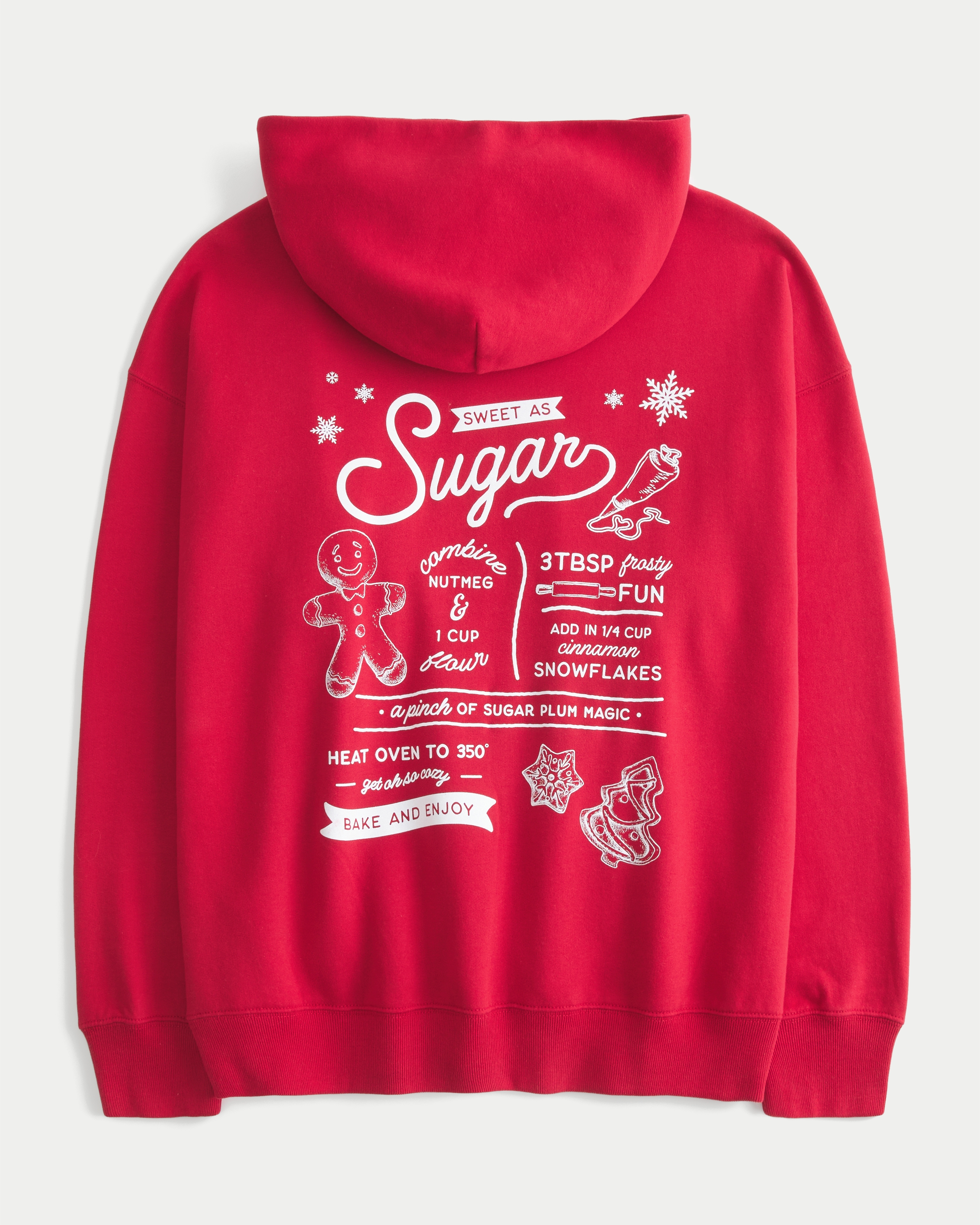 Hollister Oversized Glitter Print Sugar Graphic Hoodie