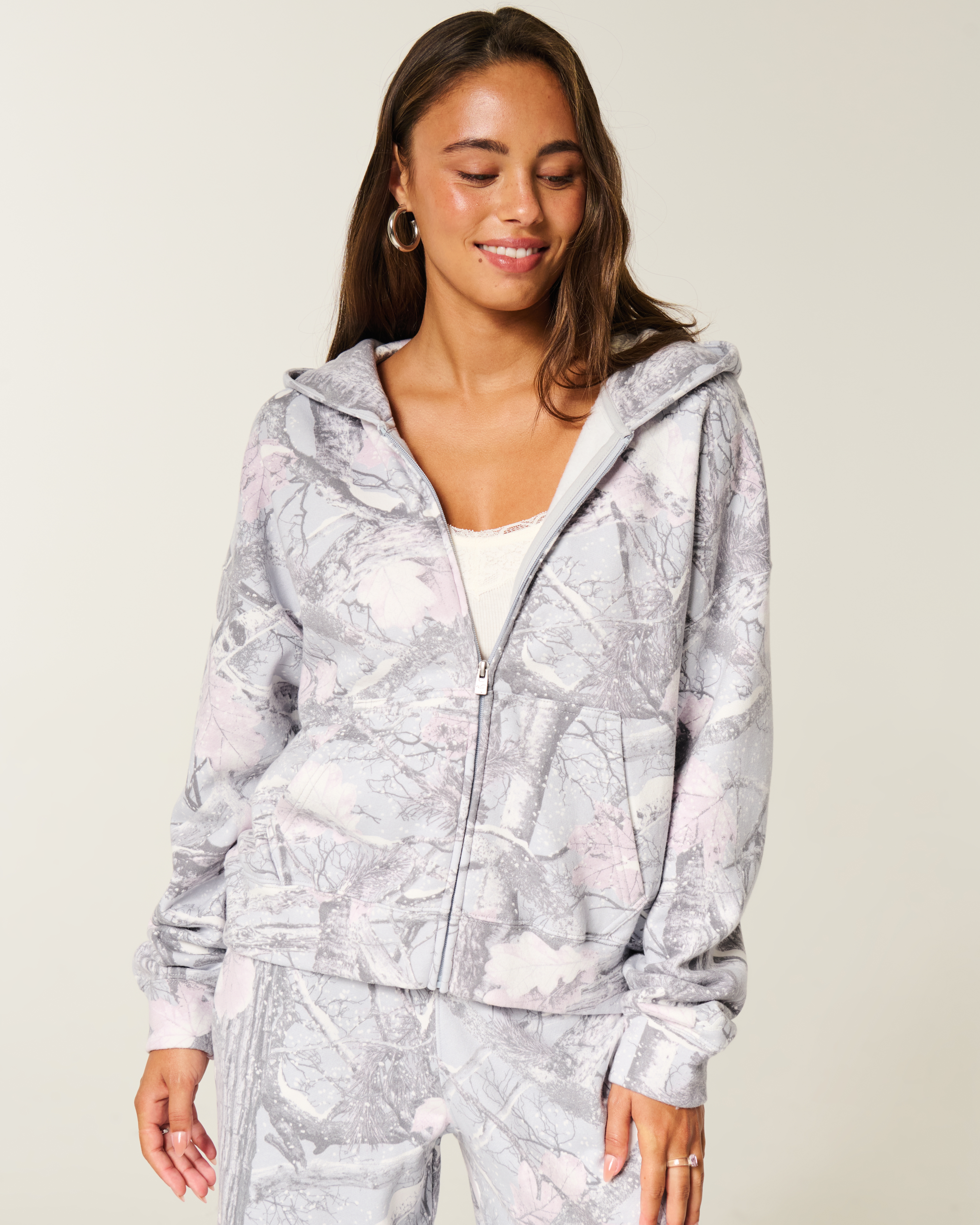 Hollister Easiest Zip-up Camo Hoodie
