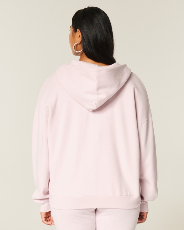 Oversized Zip-Up Hoodie, Light Lilac view 2