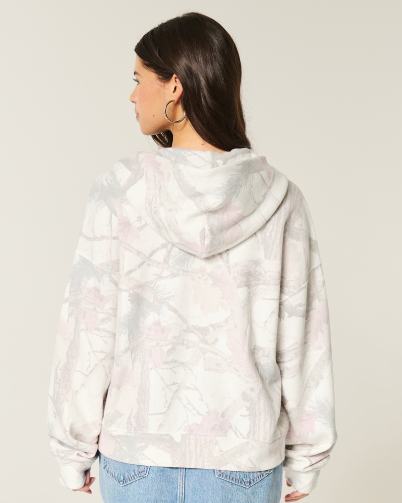 Oversized Camo Zip-Up Hoodie