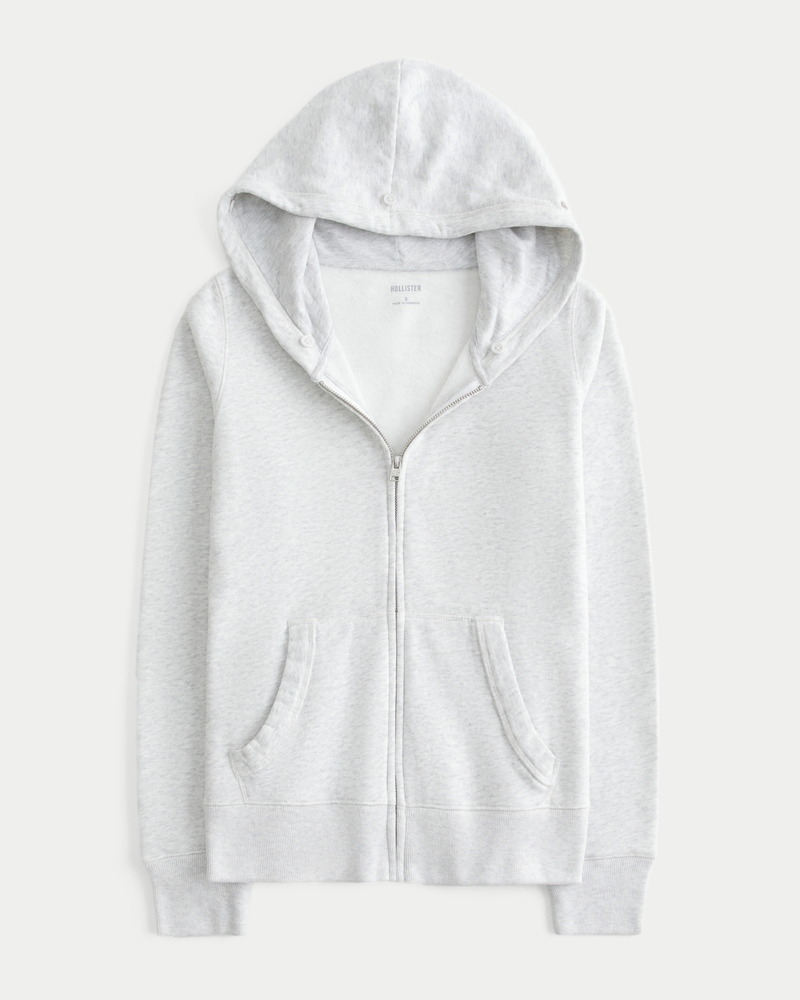 Faux Fur Trim Zip-Up Hoodie