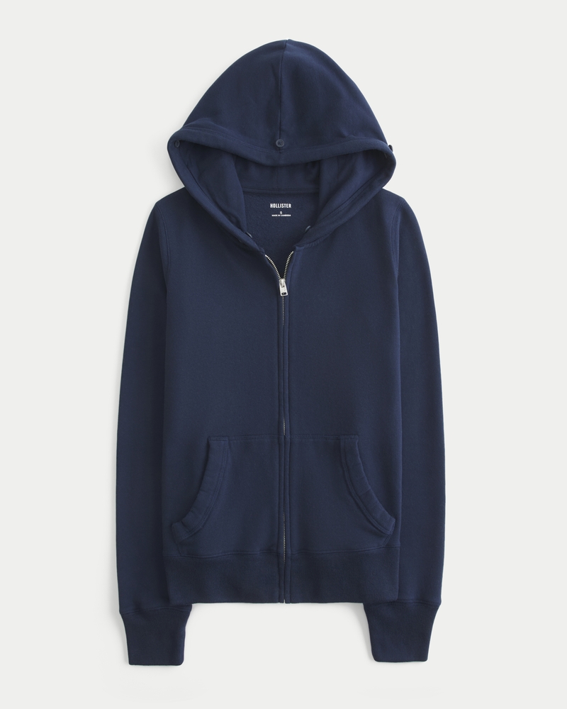 Faux Fur Trim Zip-Up Hoodie
