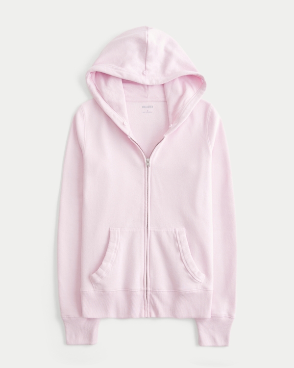 Faux Fur Trim Zip-Up Hoodie