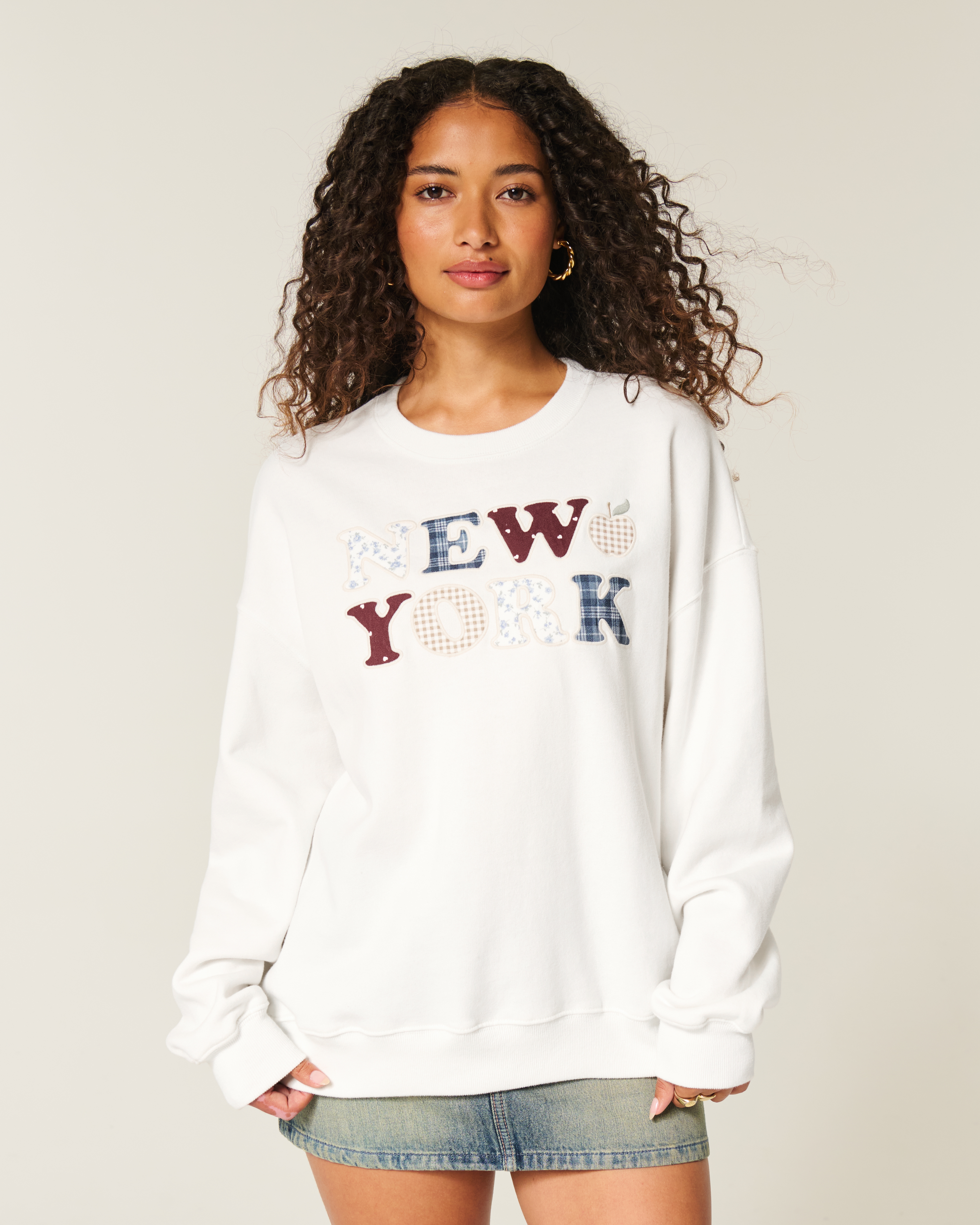 Oversized New York Graphic Crew Sweatshirt