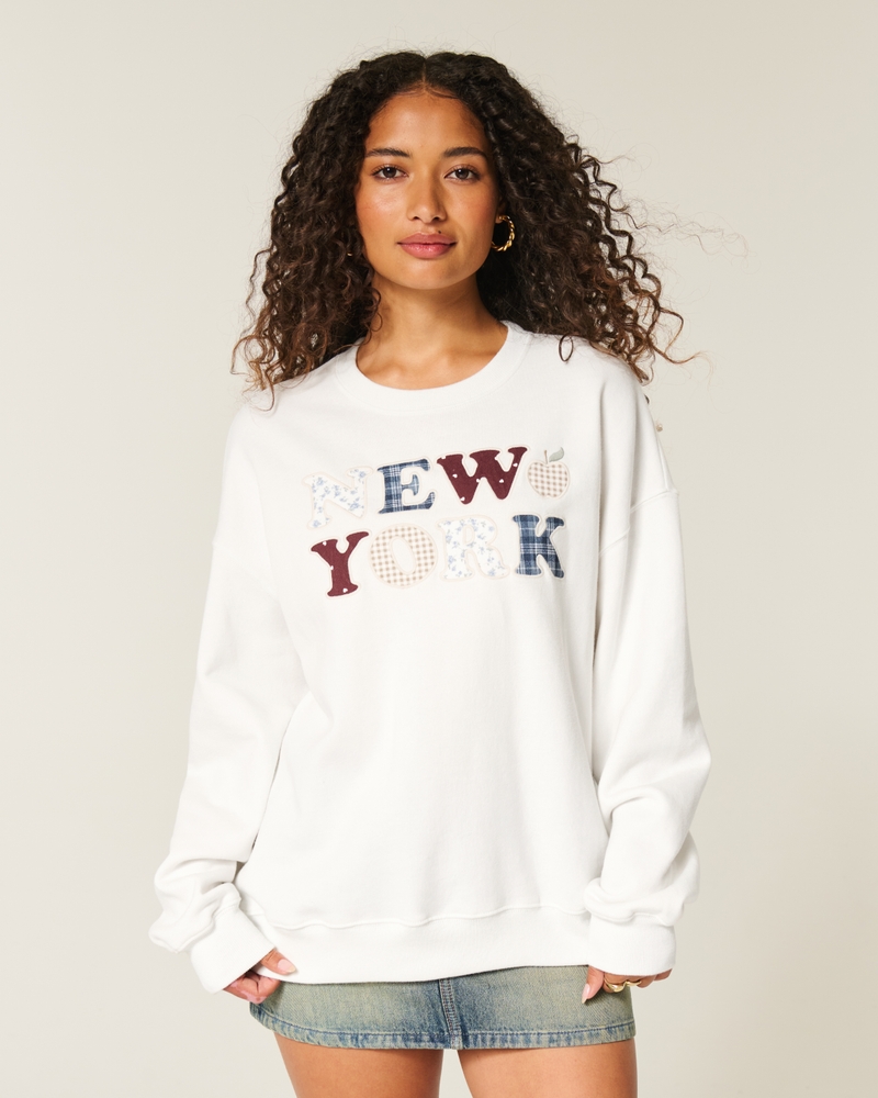 Oversized New York Graphic Crew Sweatshirt